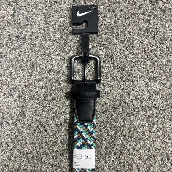 Nike Men's G-Flex Woven Stretch Golf Belt Green Blue S5045925A MEDIUM 34-36 - Picture 2 of 3